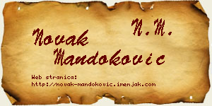 Novak Mandoković vizit kartica